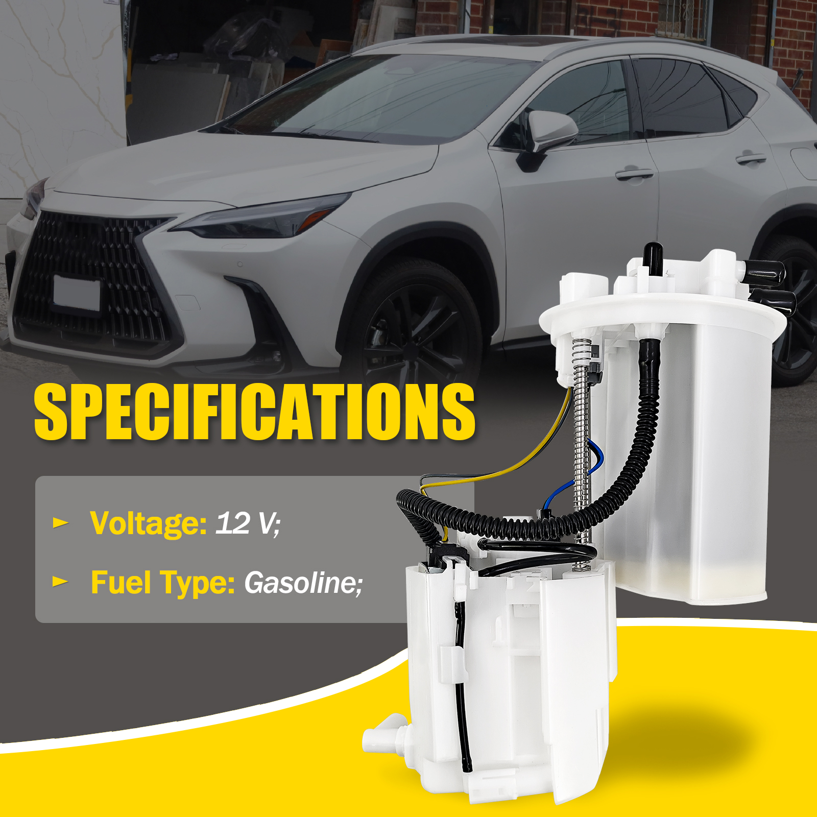 Fuel Pump Module Assembly Fits Lexus NX200t AGZ10 AGZ15 2.0L 2015-2017, NX300 AGZ10 AGZ15 2.0L 2018-2019, NX300h AYZ15 2.0L 2015-2019