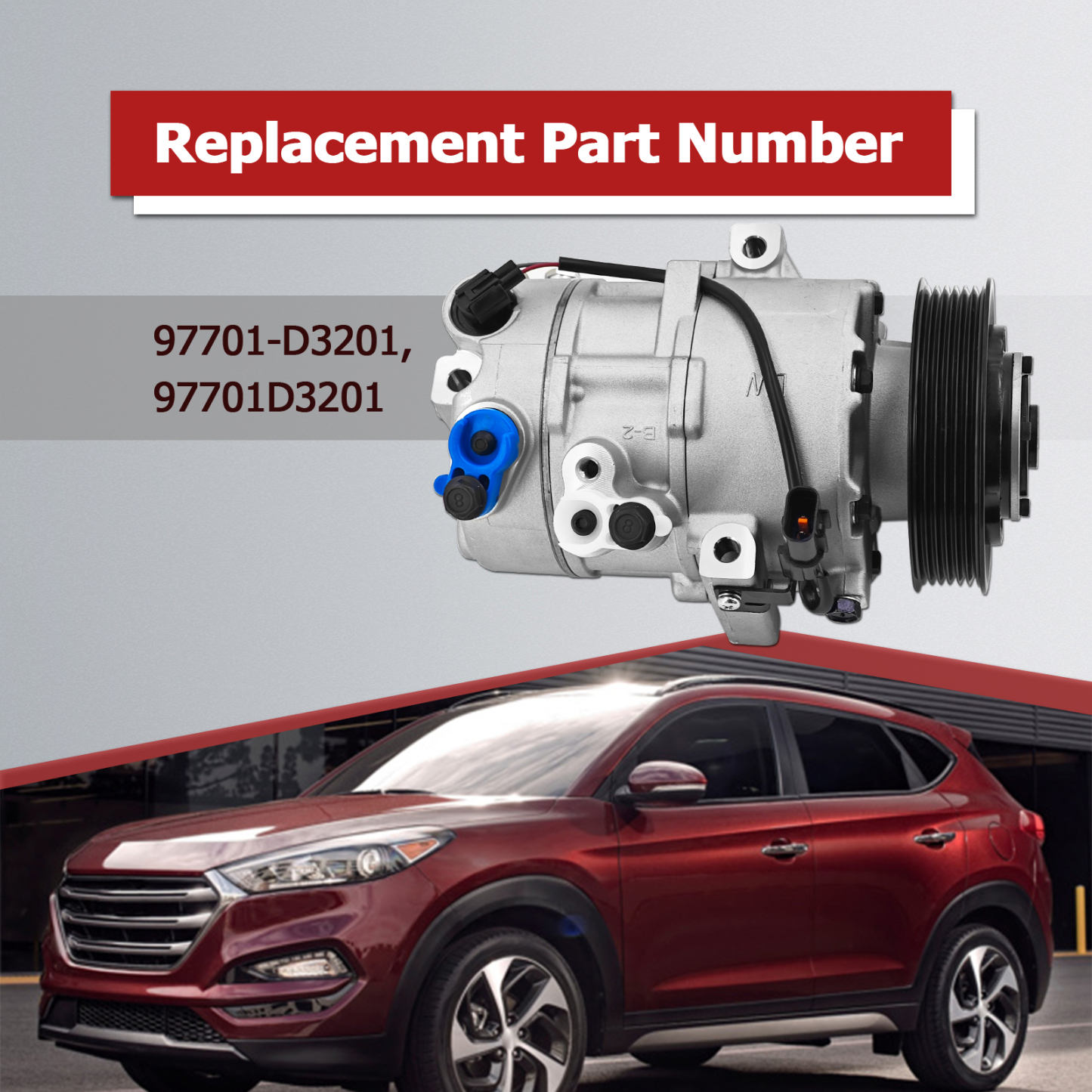 2.0L AC Compressor Assembly w/Clutch Compatible with Hyundai Tucson 2.0L 2017-2018
