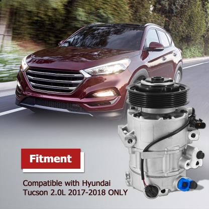 2.0L AC Compressor Assembly w/Clutch Compatible with Hyundai Tucson 2.0L 2017-2018