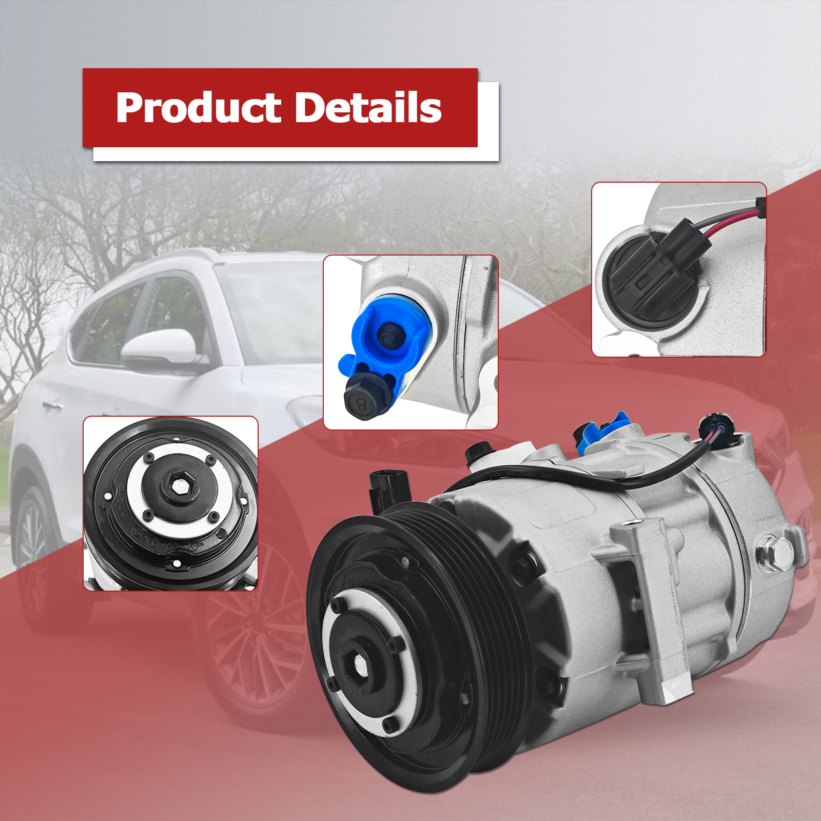 2.0L AC Compressor Assembly w/Clutch Compatible with Hyundai Tucson 2.0L 2017-2018