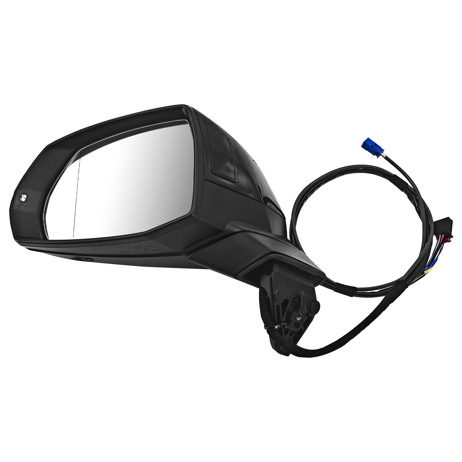 Left Driver Side Mirror 15+1 Wires w/Camera for Audi 2017-2019 Q7 Prestige/Premium (Plus) Sport; ECHR, Lane Change Assist, Power Adjustment and Folding, Heated, Turn Signals, Memory, Black