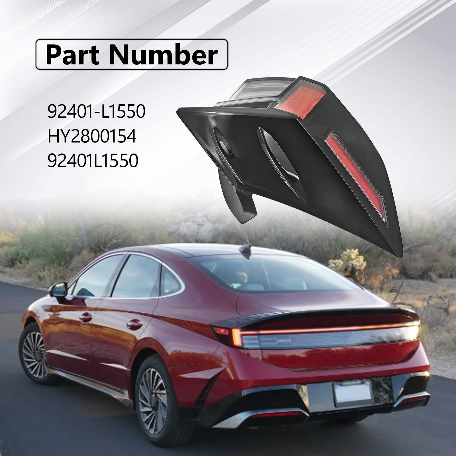 Rear Left Outer Full LED Tail Light Driver Side Fits Hyundai Sonata 2024-2026