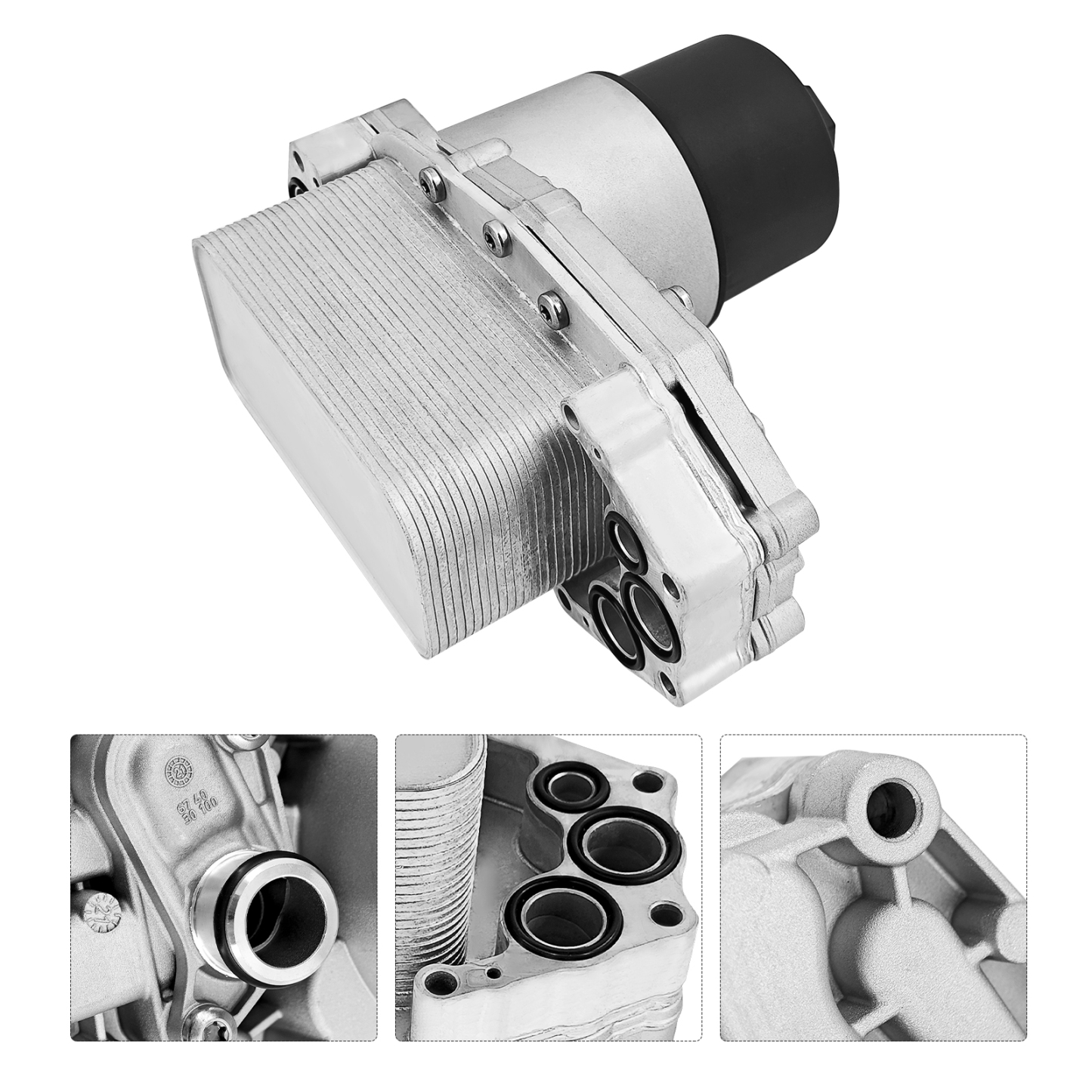 Aluminum Engine Oil Cooler Oil Filter Housing Adapter Fits for Ford F-150 3.0L 2018-2021