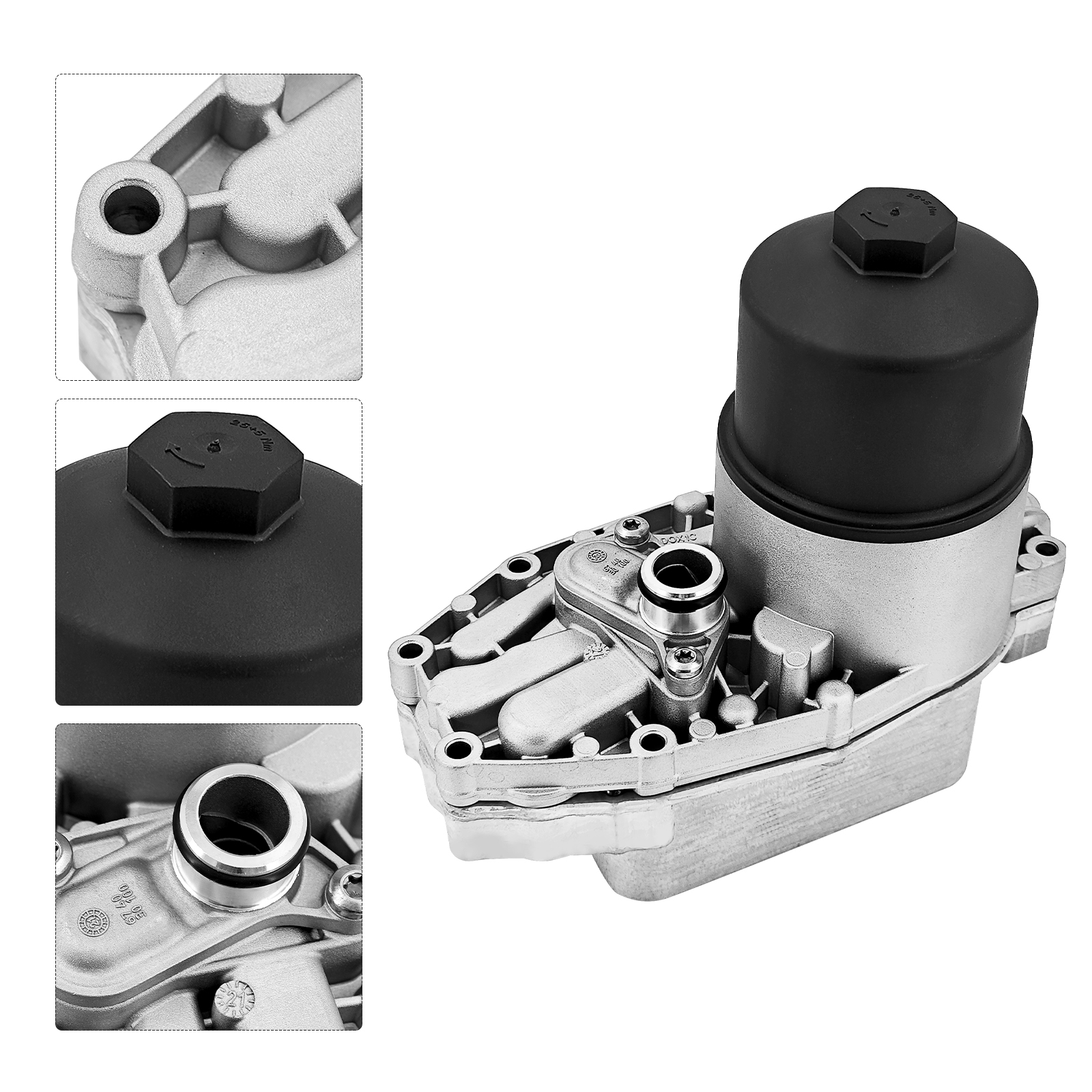 Aluminum Engine Oil Cooler Oil Filter Housing Adapter Fits for Ford F-150 3.0L 2018-2021
