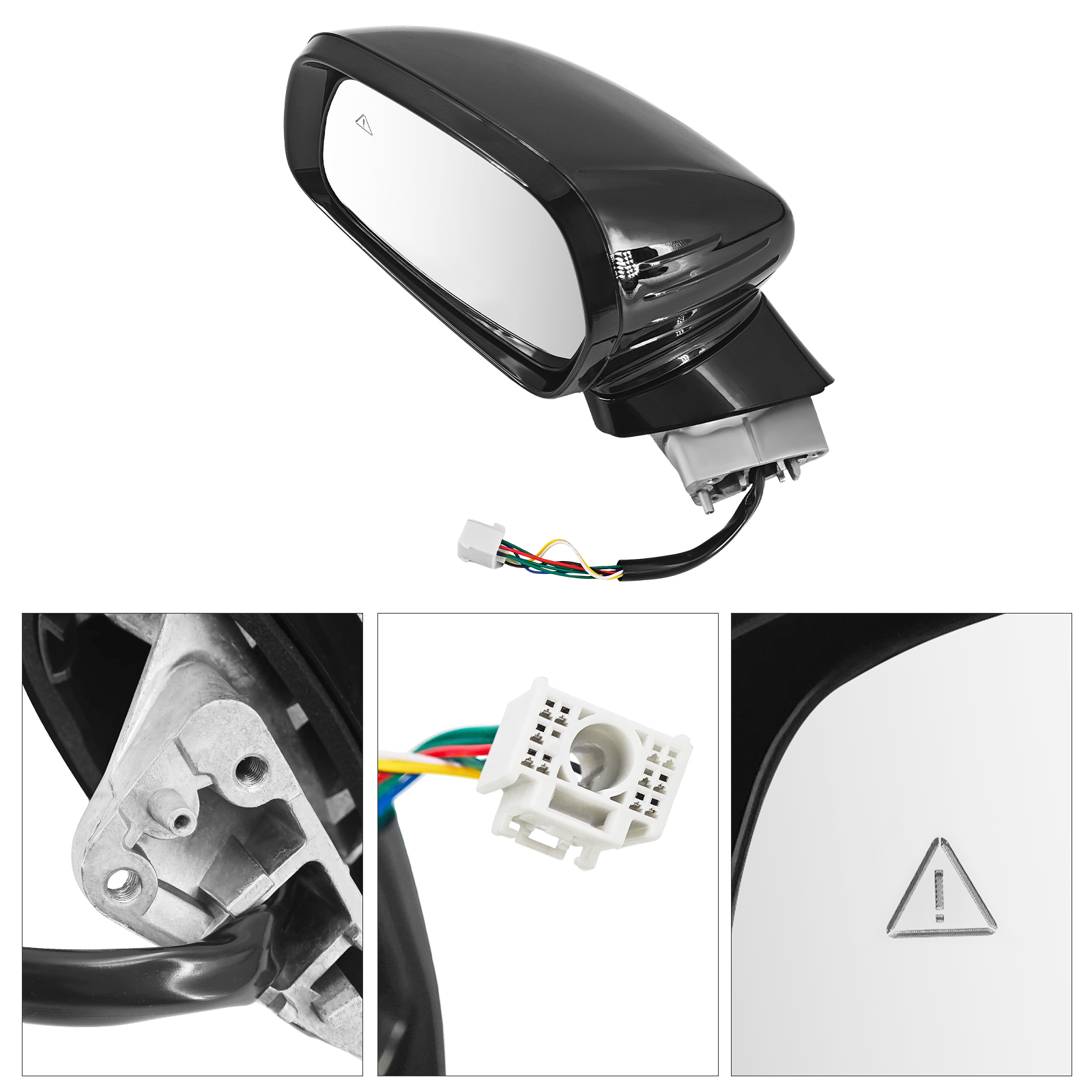 8 Pin Black Left Driver Side Mirror Fits for Kia Sorento 2021-2025 w/Power Adjust/ Heated/Signal Light/ Blind Spot