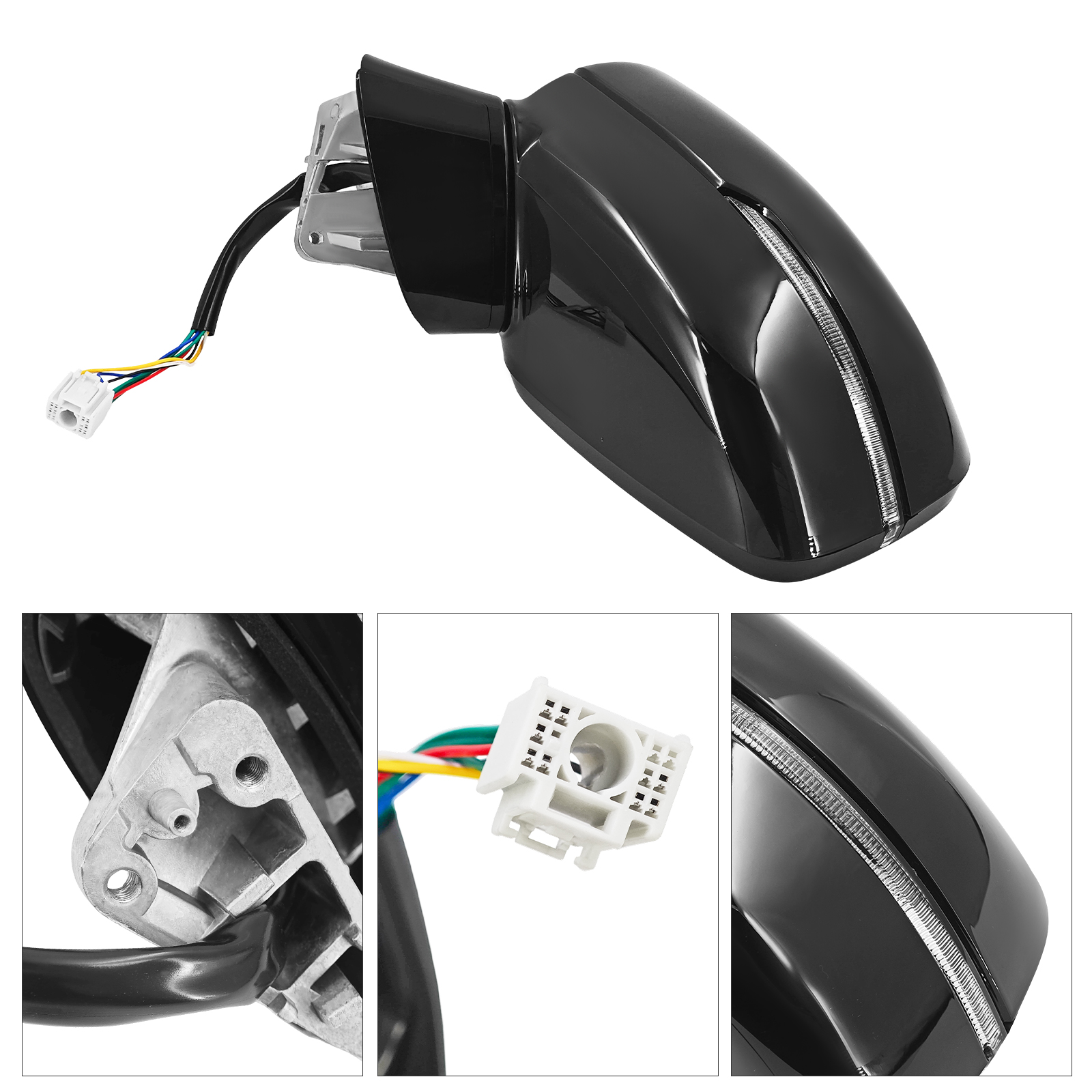 8 Pin Black Left Driver Side Mirror Fits for Kia Sorento 2021-2025 w/Power Adjust/ Heated/Signal Light/ Blind Spot