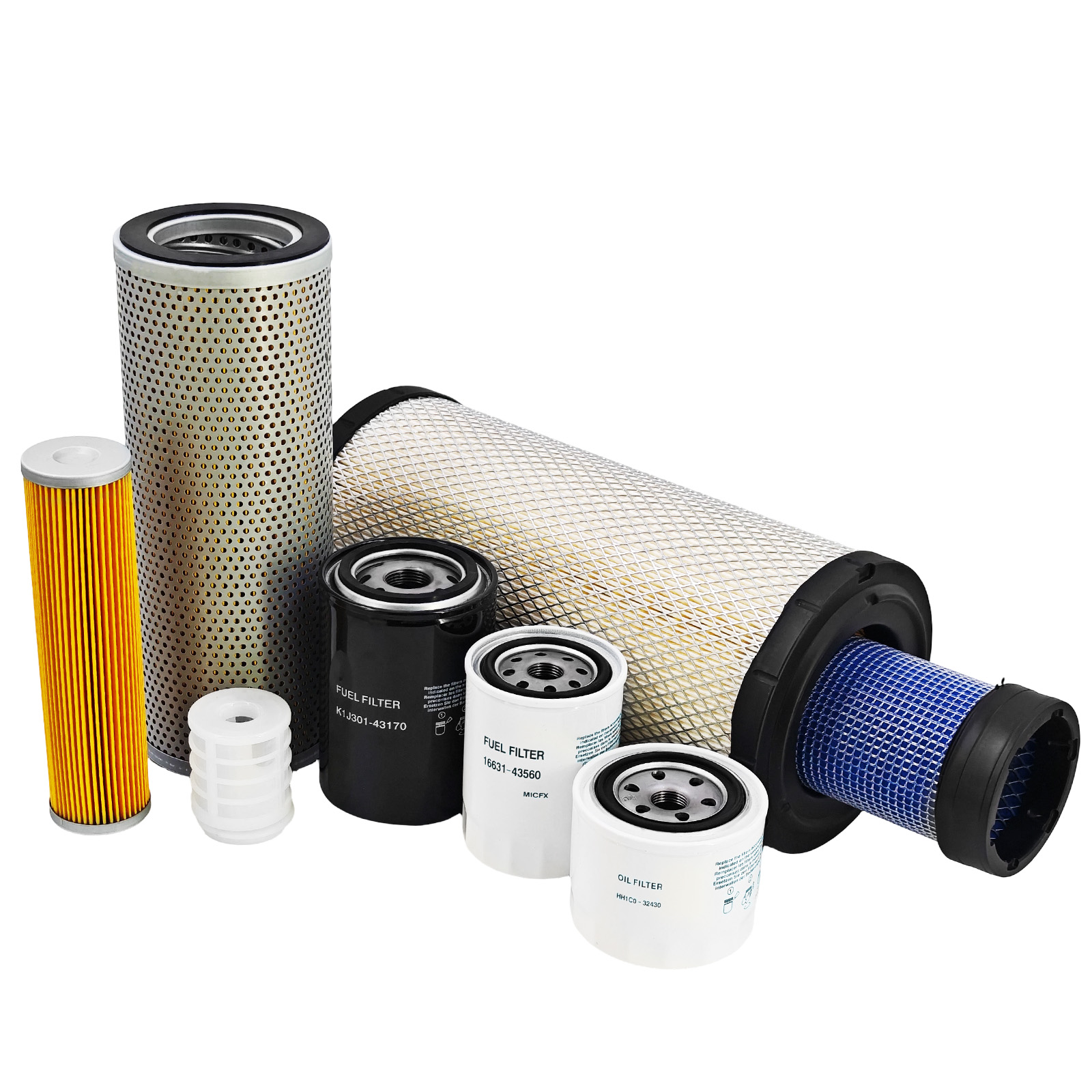 8 Pcs K38889902 Maintenance Filter Kit Compatible with Takeuchi TL12V2 and TL12R2