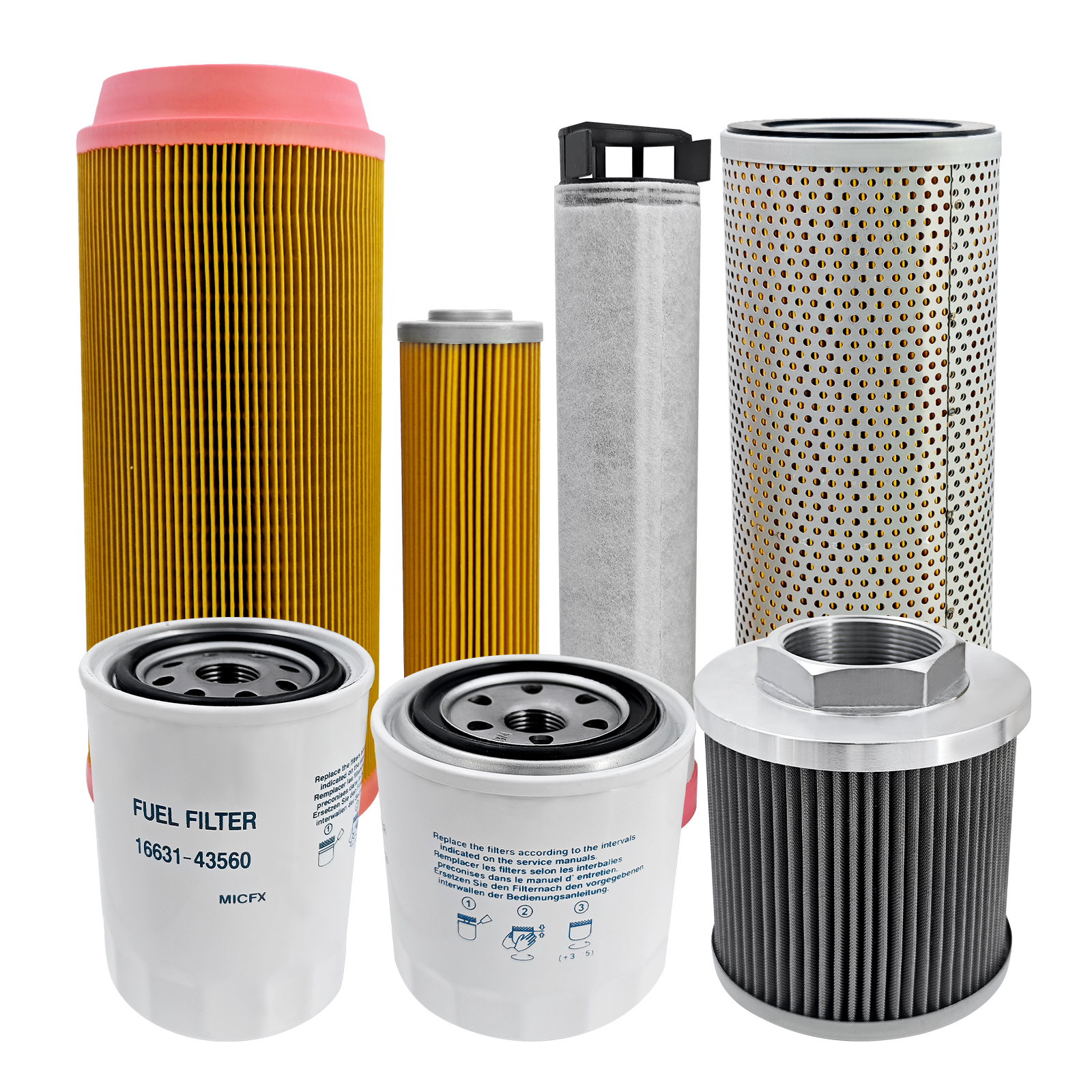 7 Pcs Maintenance Filter Kit for Takeuchi TL8 Compact Track Loaders for Kubota V3307 Engine