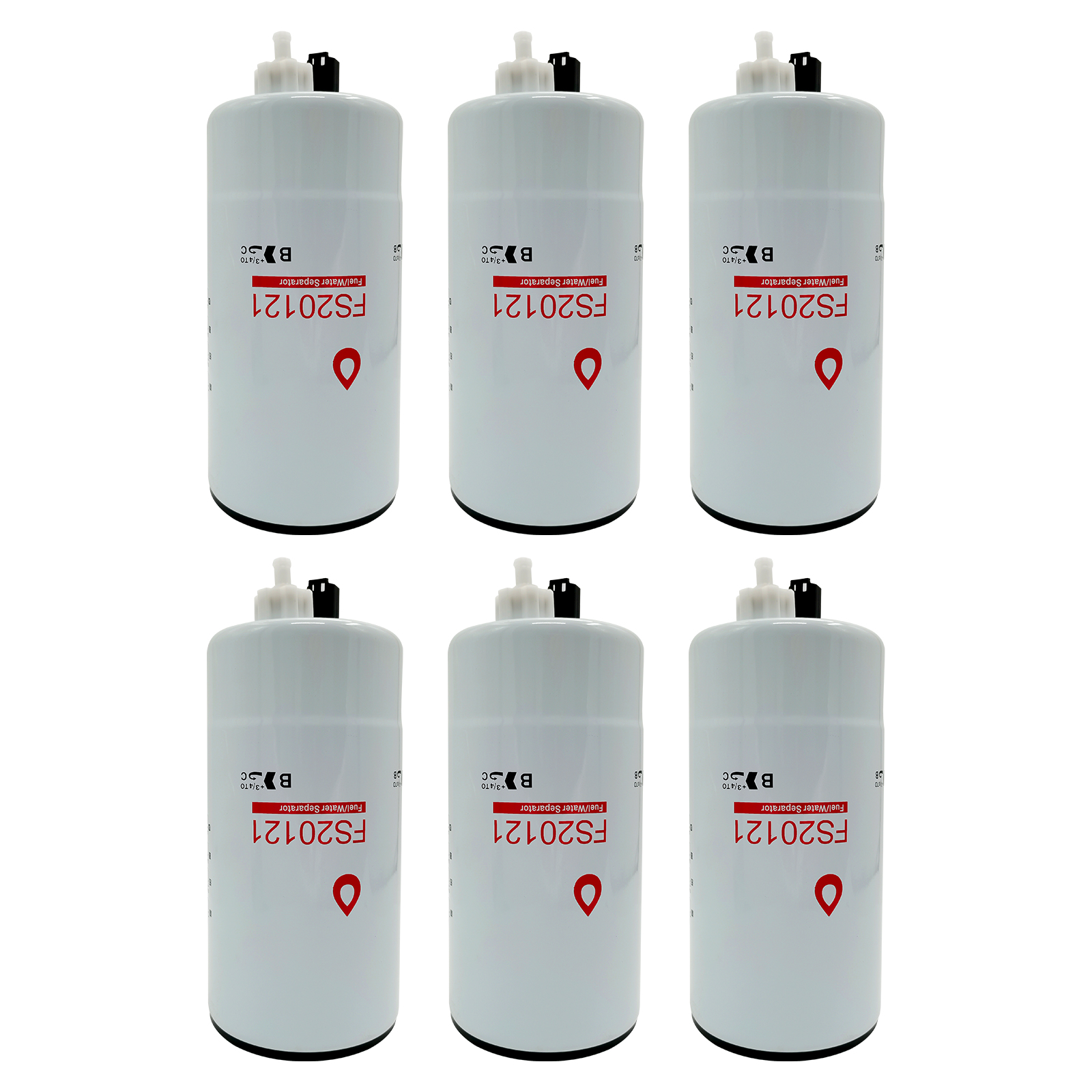 6 PCS Fuel Water Separator Cartridge FS20121 Fuel Water Separator Filter Compatible with Cummins Cummins L9, B6.7 Replaces 5444245 5528103