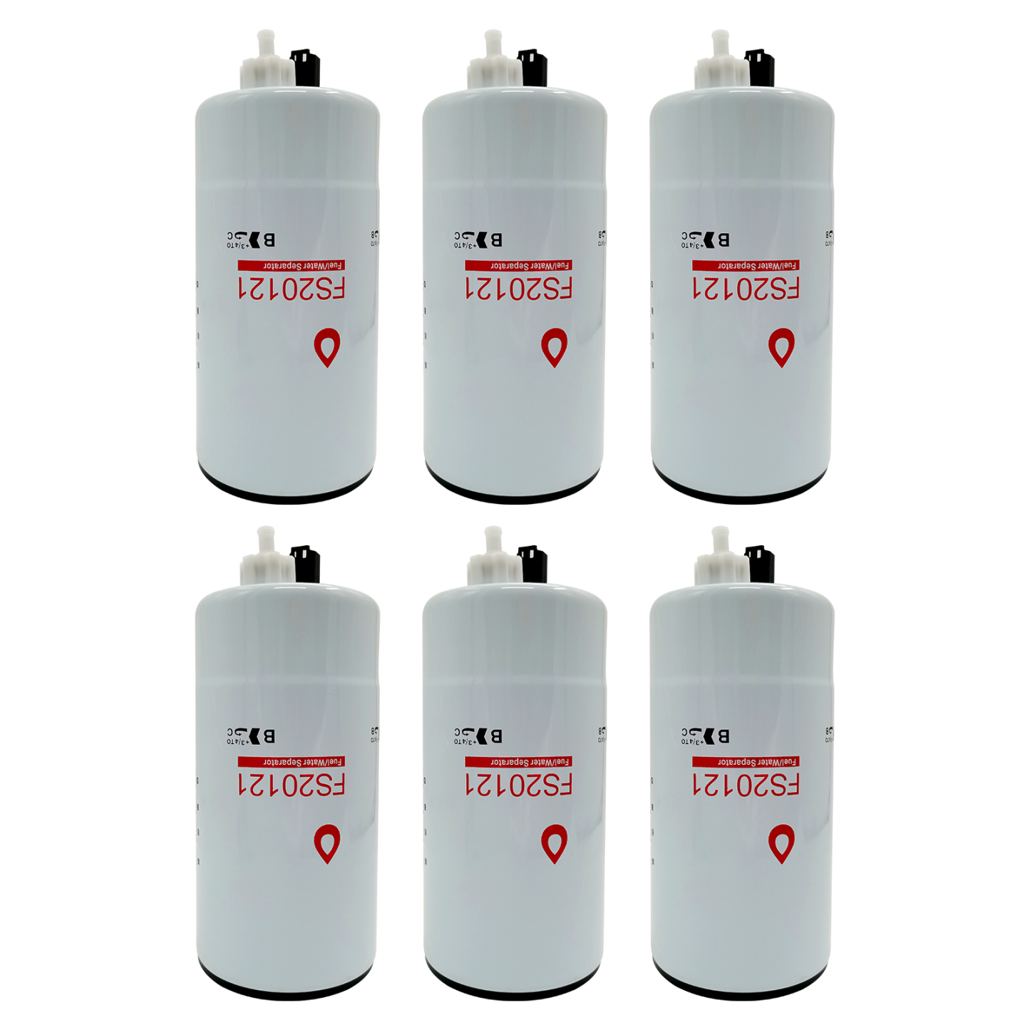 6 PCS Fuel Water Separator Cartridge FS20121 Fuel Water Separator Filter Compatible with Cummins Cummins L9, B6.7 Replaces 5444245 5528103