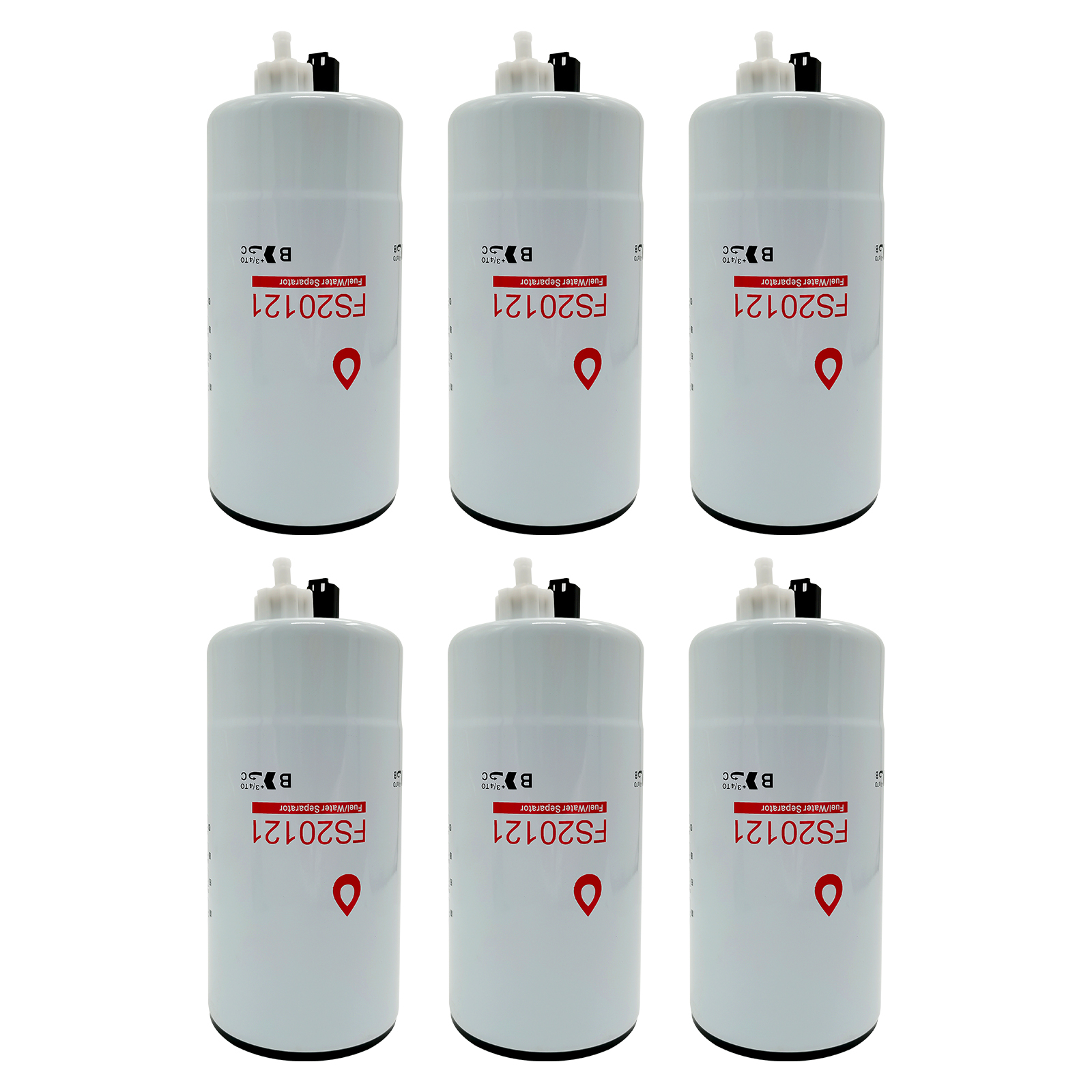 6 PCS Fuel Water Separator Cartridge FS20121 Fuel Water Separator Filter Compatible with Cummins Cummins L9, B6.7 Replaces 5444245 5528103
