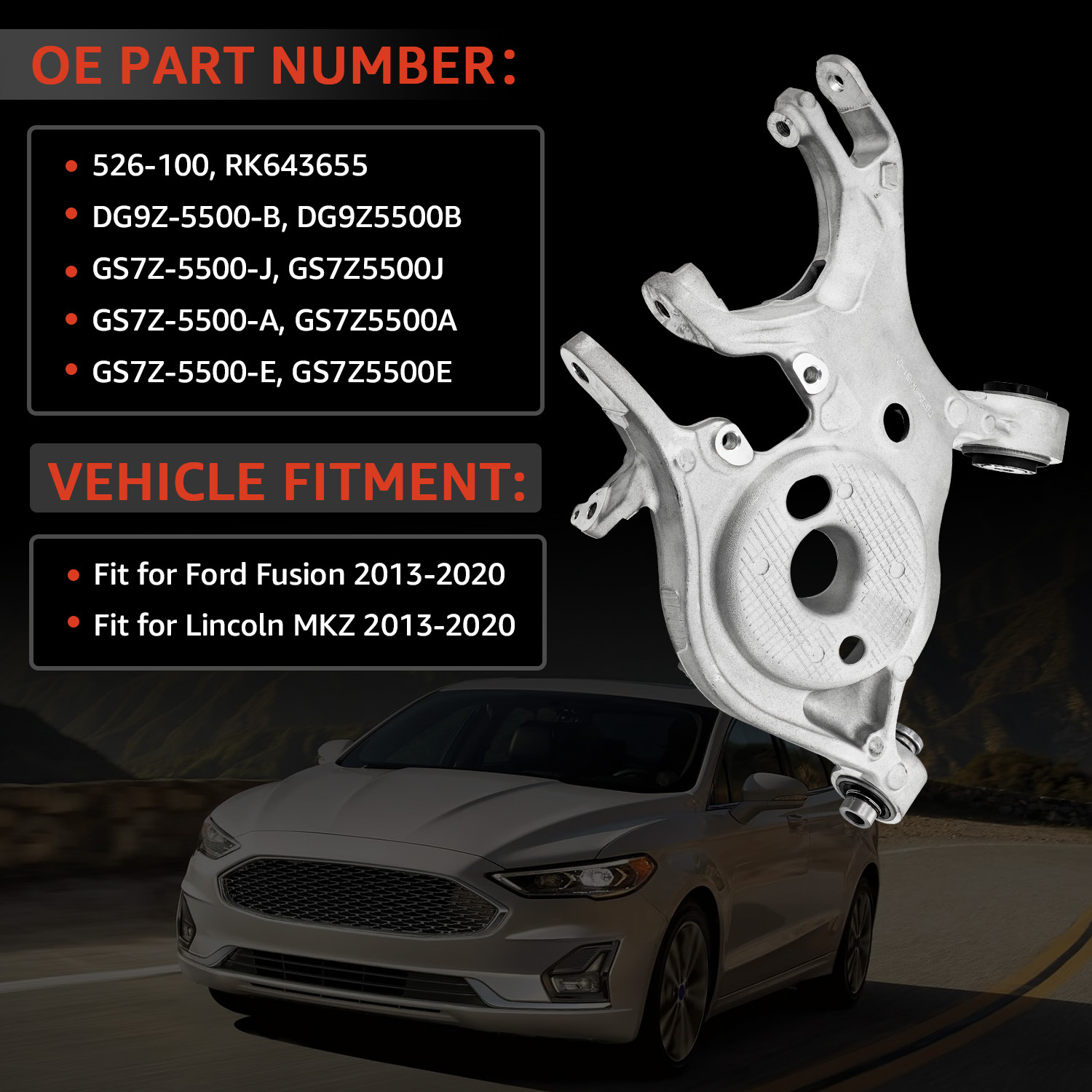 Rear Left & Right Lower Control Arm Fits for ‎Ford Fusion 2013-2020 for Lincoln MKZ 2013-2020