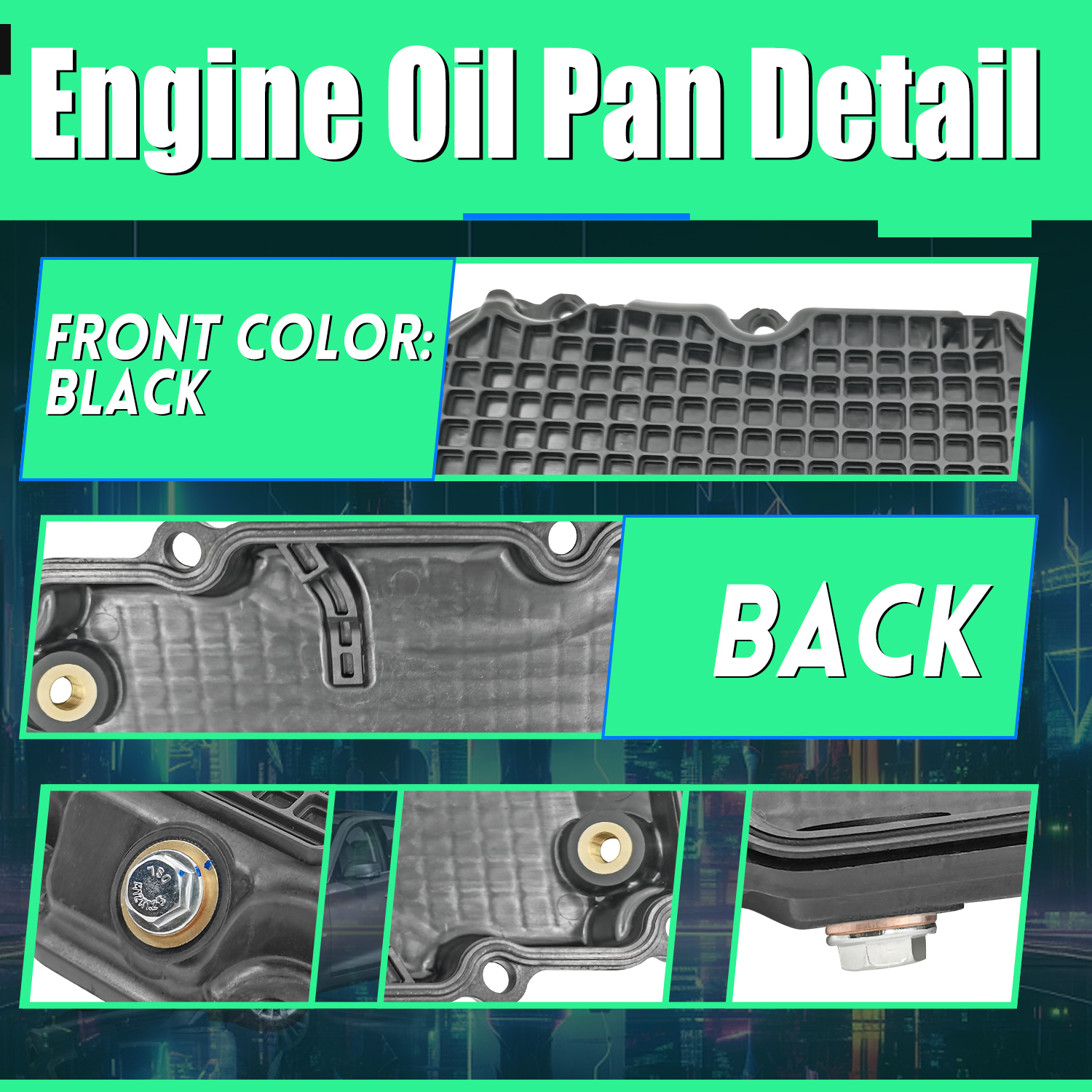 11110-5CA2A Lower Engine Oil Pan Fits for Infiniti Q50 2016-2022 3.0L V6 RWD