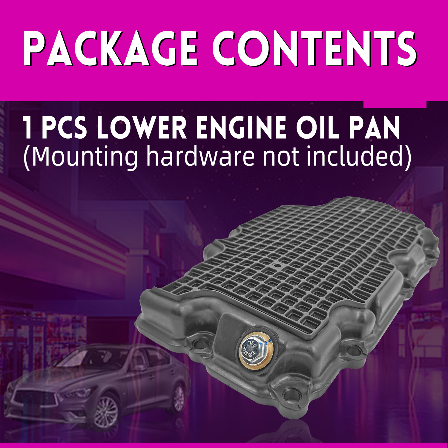 11110-5CA2A Lower Engine Oil Pan Fits for Infiniti Q50 2016-2022 3.0L V6 RWD