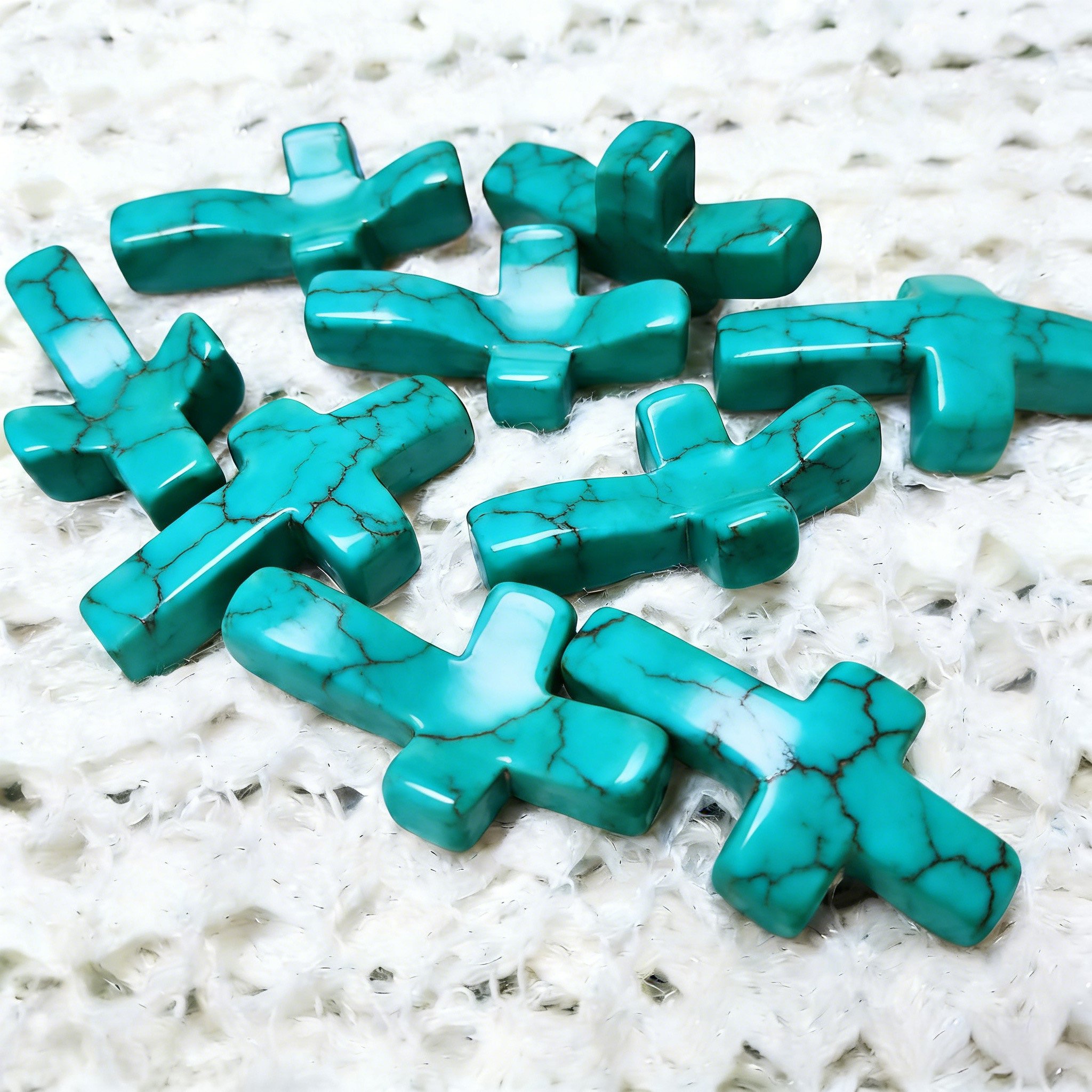 ✝️Natural Turquoise Pocket Cross: Handcrafted for Peace & Serenity❤️