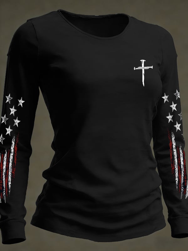 Casual faith-inspired long-sleeved T-shirt