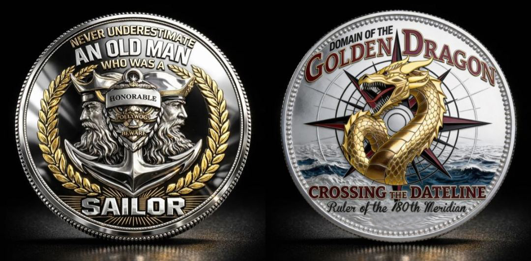 ⚓U.S. Navy “Shellback” & “Golden Shellback”Challenge Coin