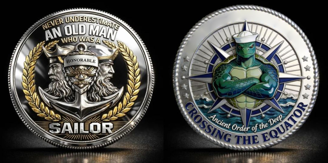 ⚓U.S. Navy “Shellback” & “Golden Shellback”Challenge Coin