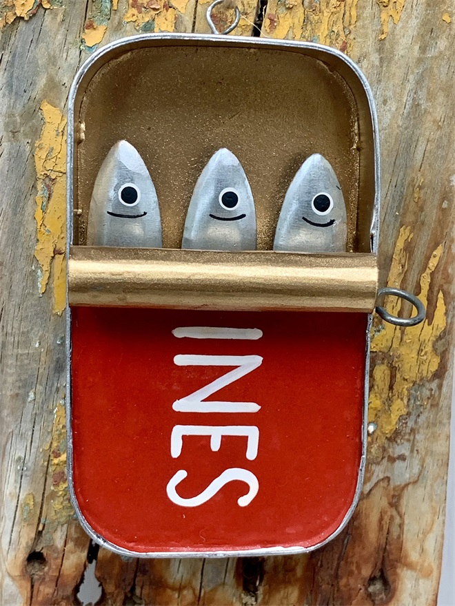 Tin of Sardines Fish Hanging Decoration Ornament
