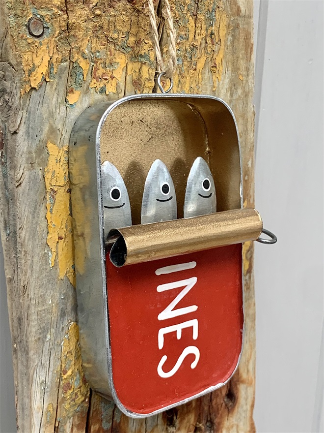 Tin of Sardines Fish Hanging Decoration Ornament