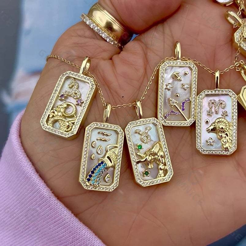 BELOVEJEWEL PEARL ZODIAC NECKLACE-belovejewel.com