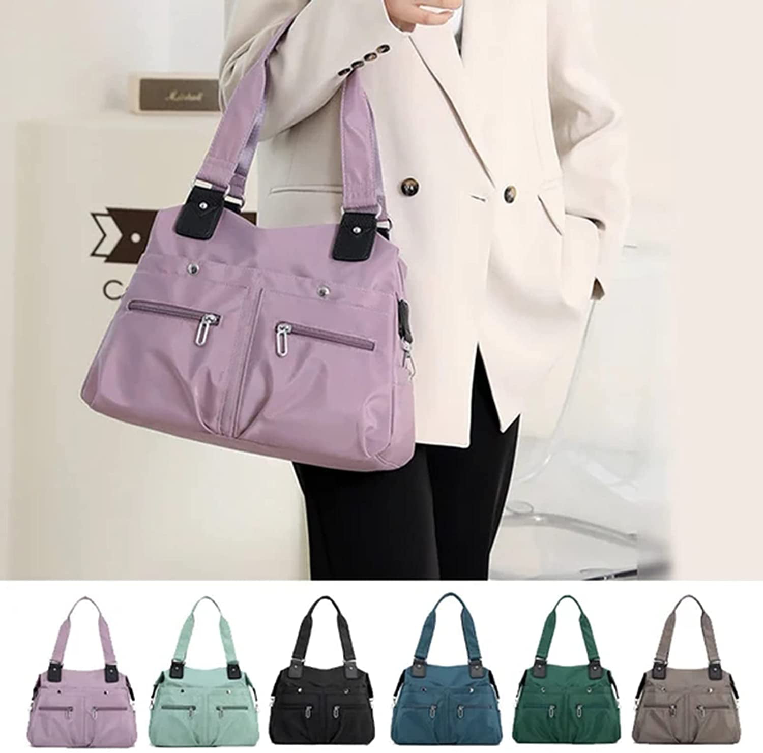 Large Capacity Waterproof Multi Pocket Shoulder Bag