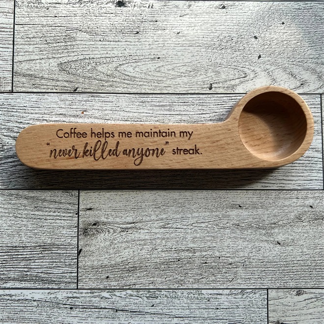 ☕Engraved Coffee Scoop and Bag Clip Unique Gift for Coffee Lovers🎁