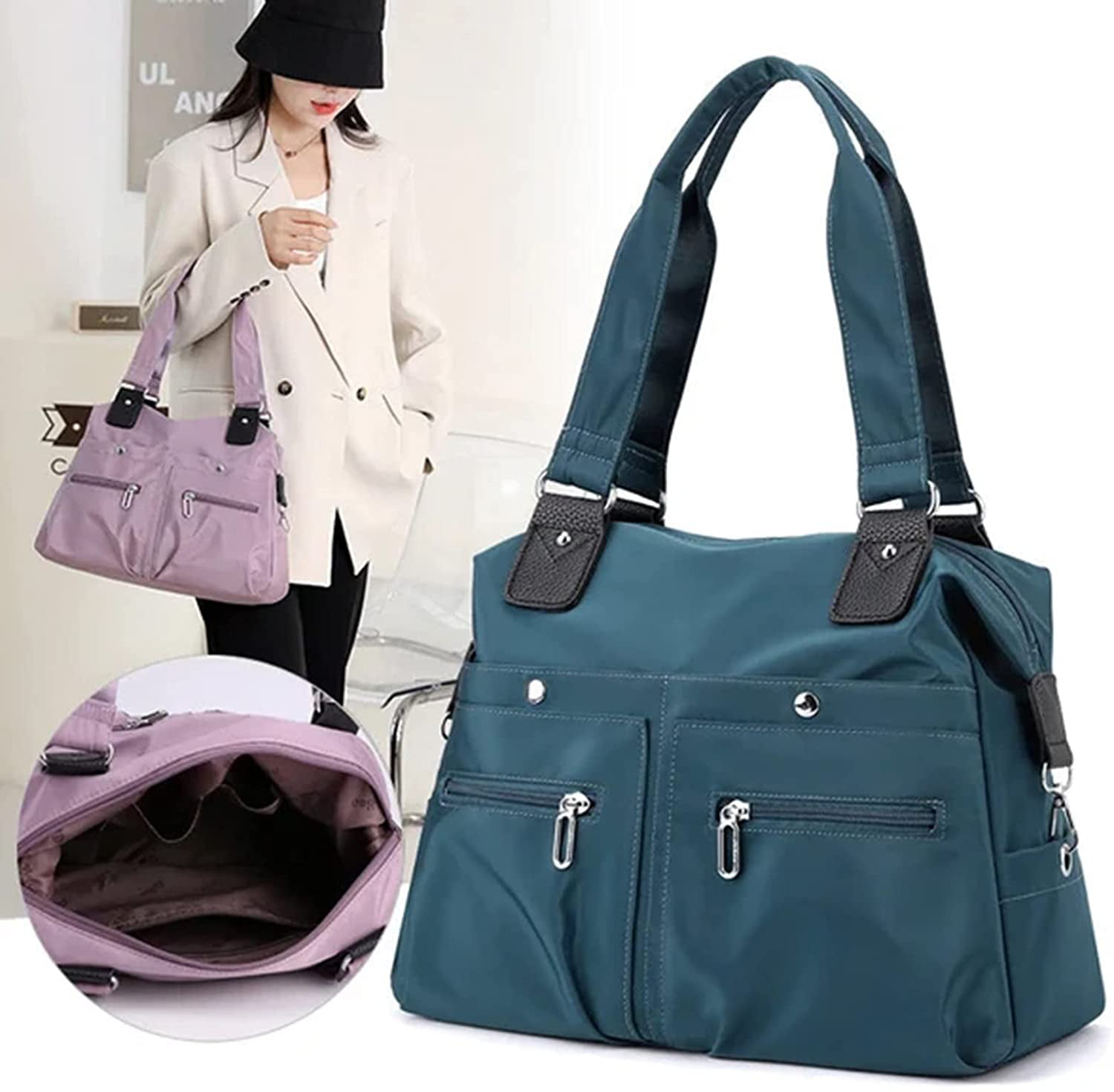 Large Capacity Waterproof Multi Pocket Shoulder Bag