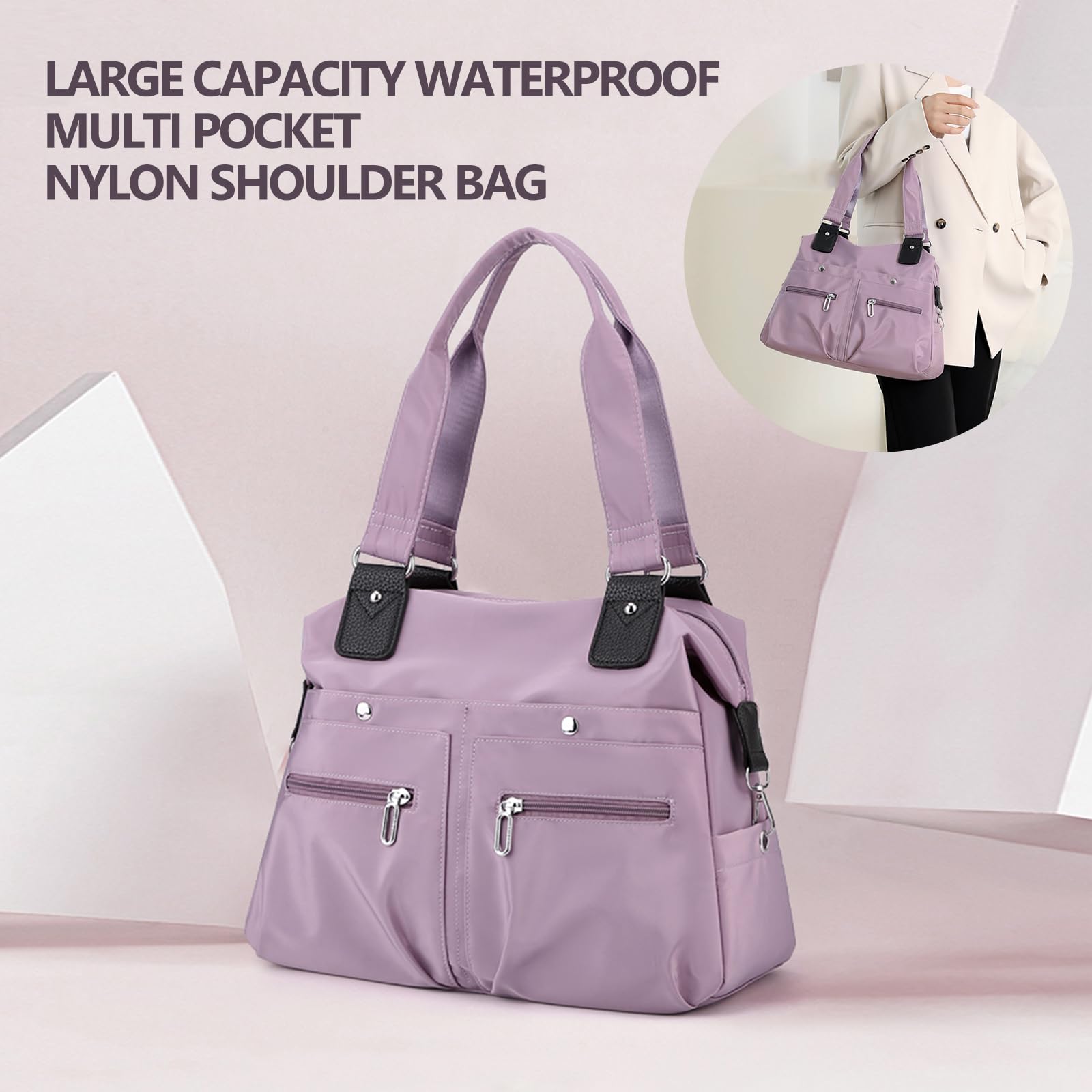 Large Capacity Waterproof Multi Pocket Shoulder Bag