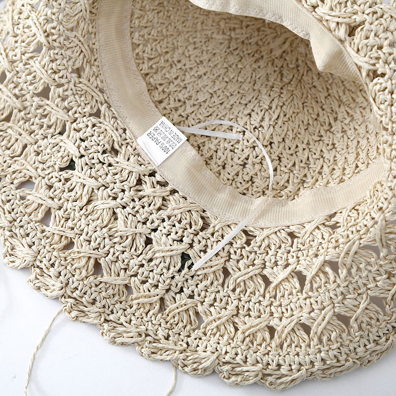 👒Elegant Crochet Straw Hat with Ruffle Detail - Perfect for Summer Travel and Beach Days🏖️