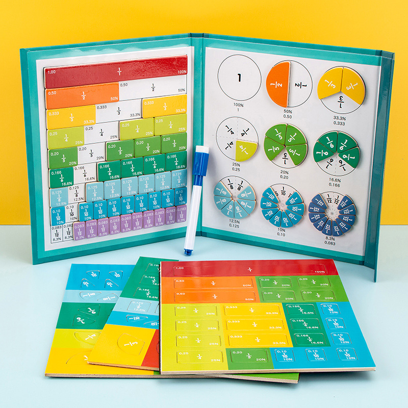 Montessori Magnetic Book Fraction Puzzle For Children