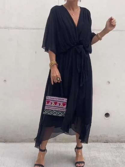 Women's Elegant V-neck Chiffon Dress (Buy 2 Free Shipping) 