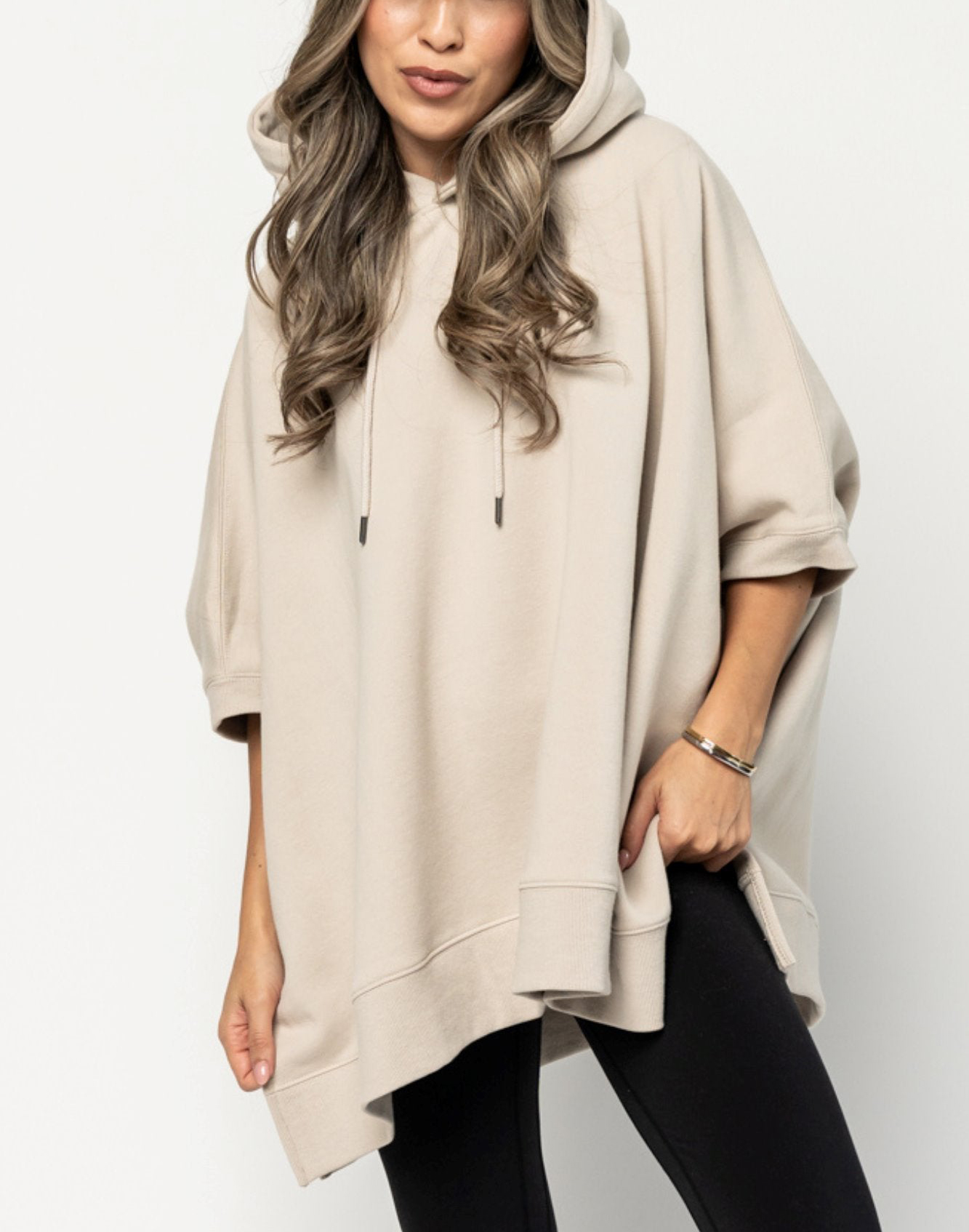 Women's Short Sleeve Side Slit Hoodie（Buy 2 Free Shipping)