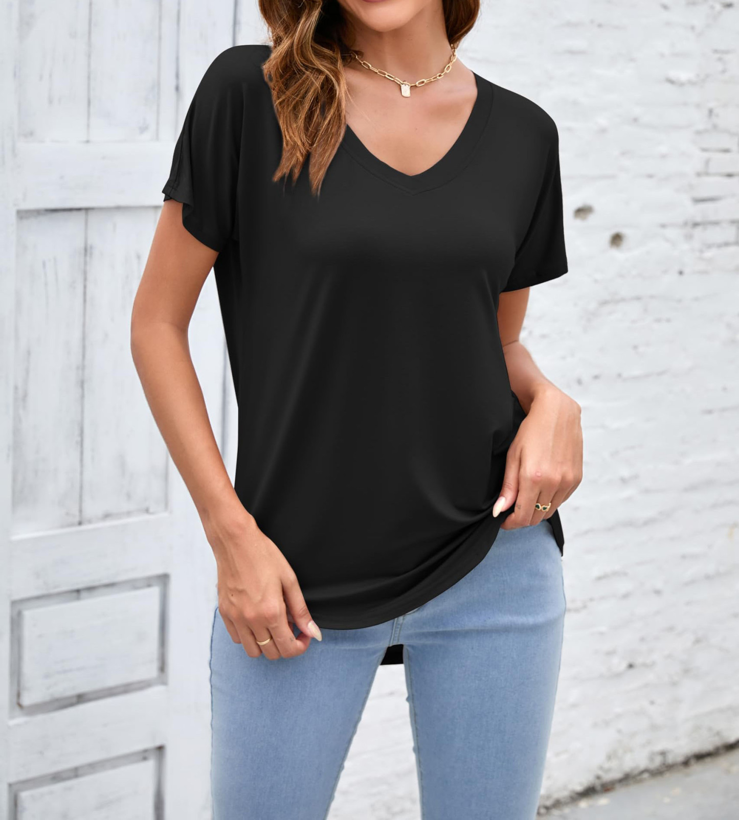 V Neck Women's Basic Casual Tee（Buy 3 Free Shipping）