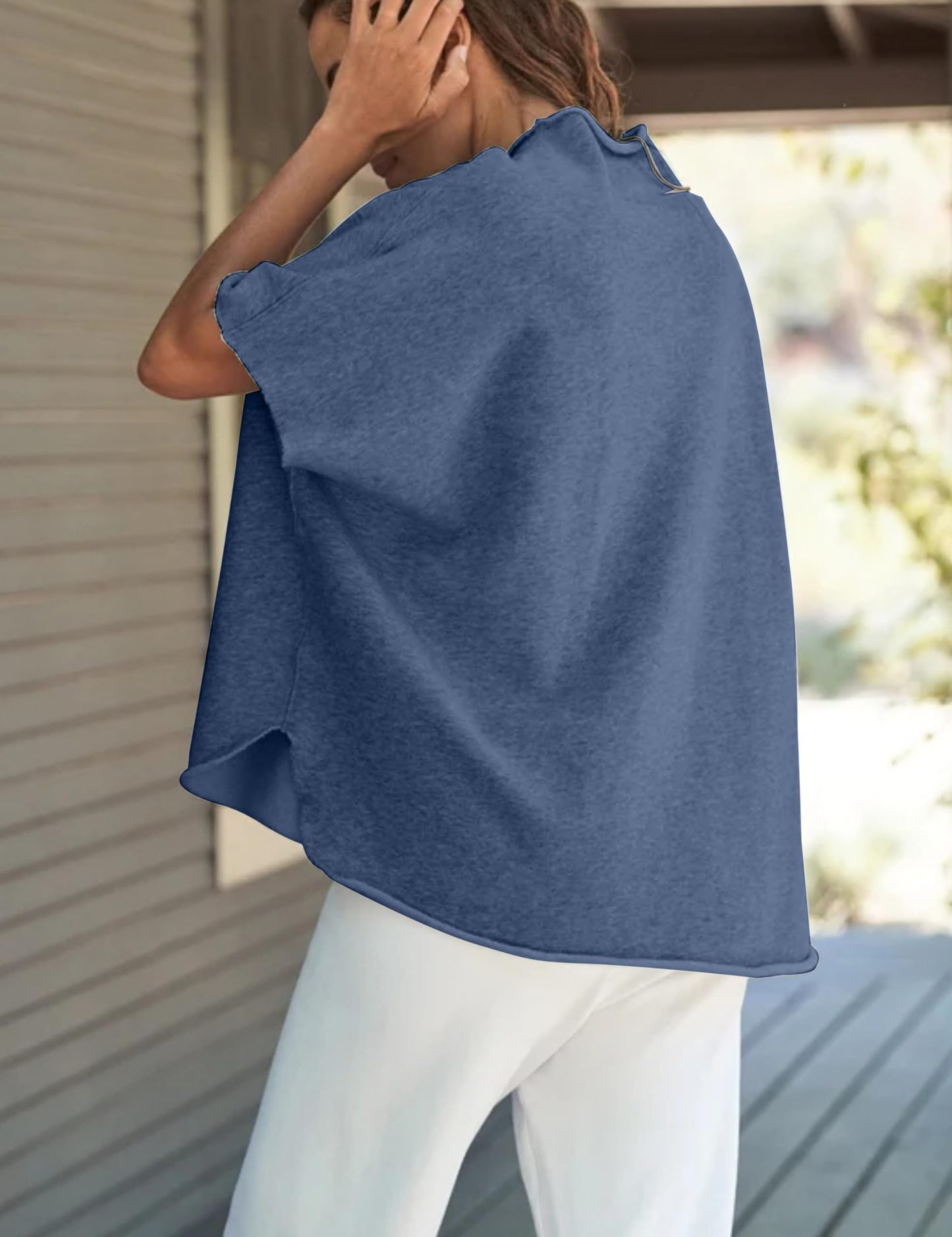 Women's Funnel Neck 3/4 Batwing Sleeve Pullover(Buy 3 Free Shipping)