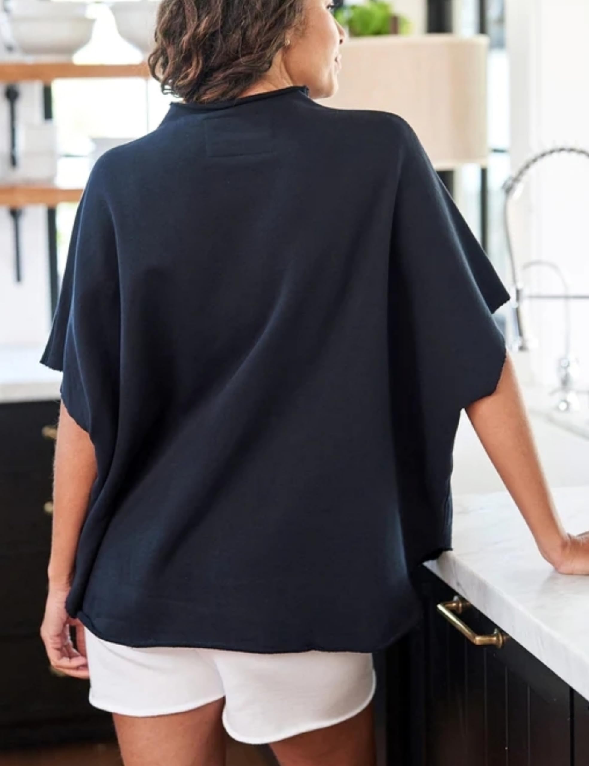 Women's Funnel Neck 3/4 Batwing Sleeve Pullover(Buy 3 Free Shipping)