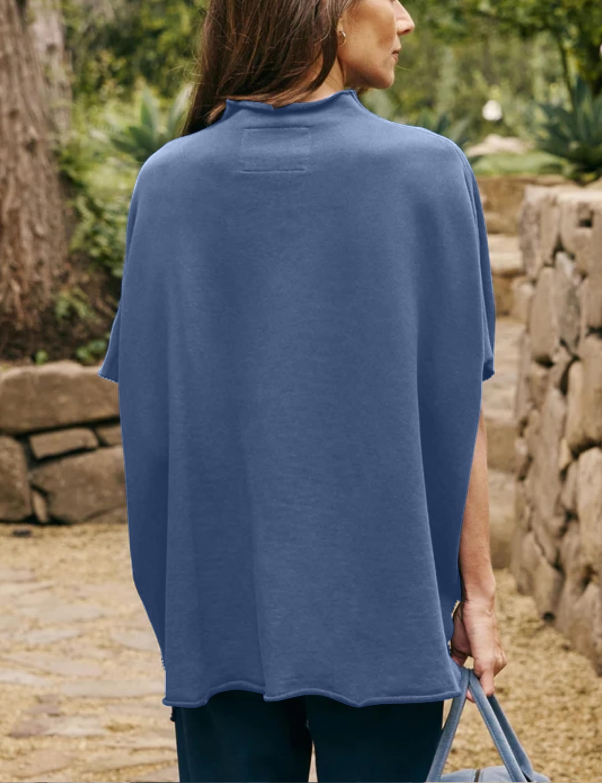 Women's Funnel Neck 3/4 Batwing Sleeve Pullover(Buy 3 Free Shipping)