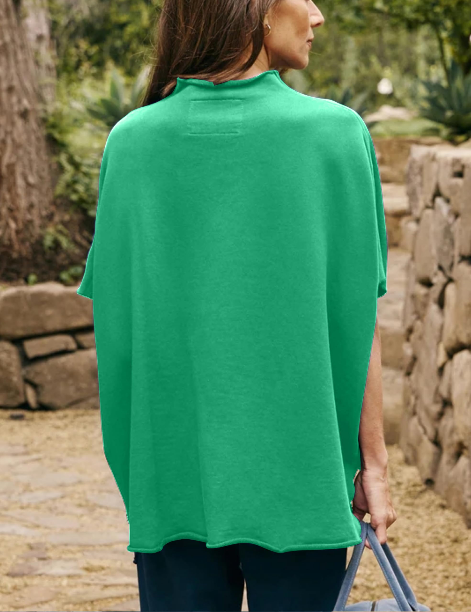 Women's Funnel Neck 3/4 Batwing Sleeve Pullover(Buy 3 Free Shipping)