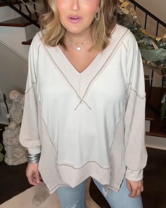 Women's V-Neck Loose Long Sleeve Top (Buy 2 Free Shipping)