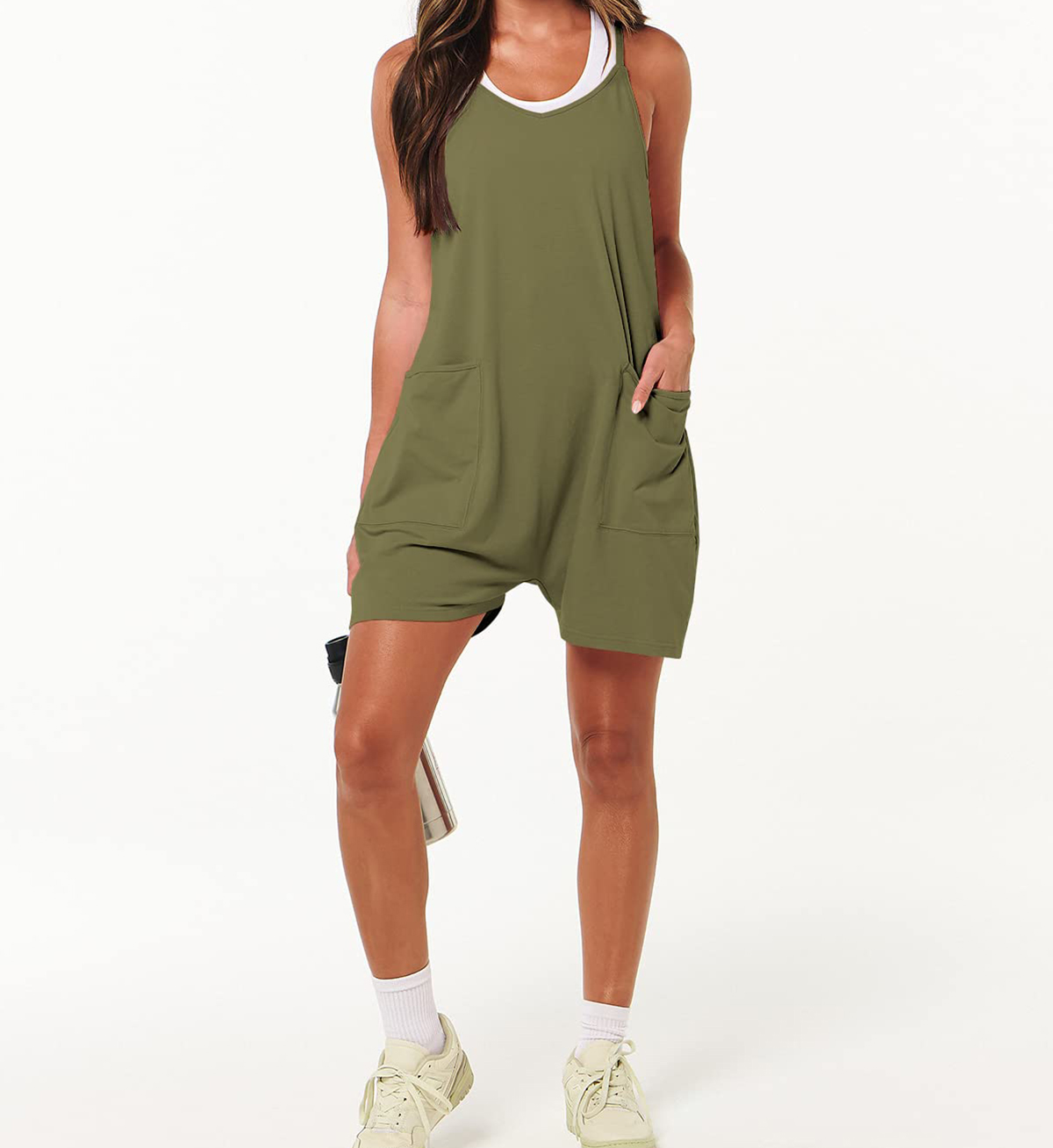 Women's Spaghetti Strap Short Jumpsuit With Pockets(Buy 2 Free Shipping)