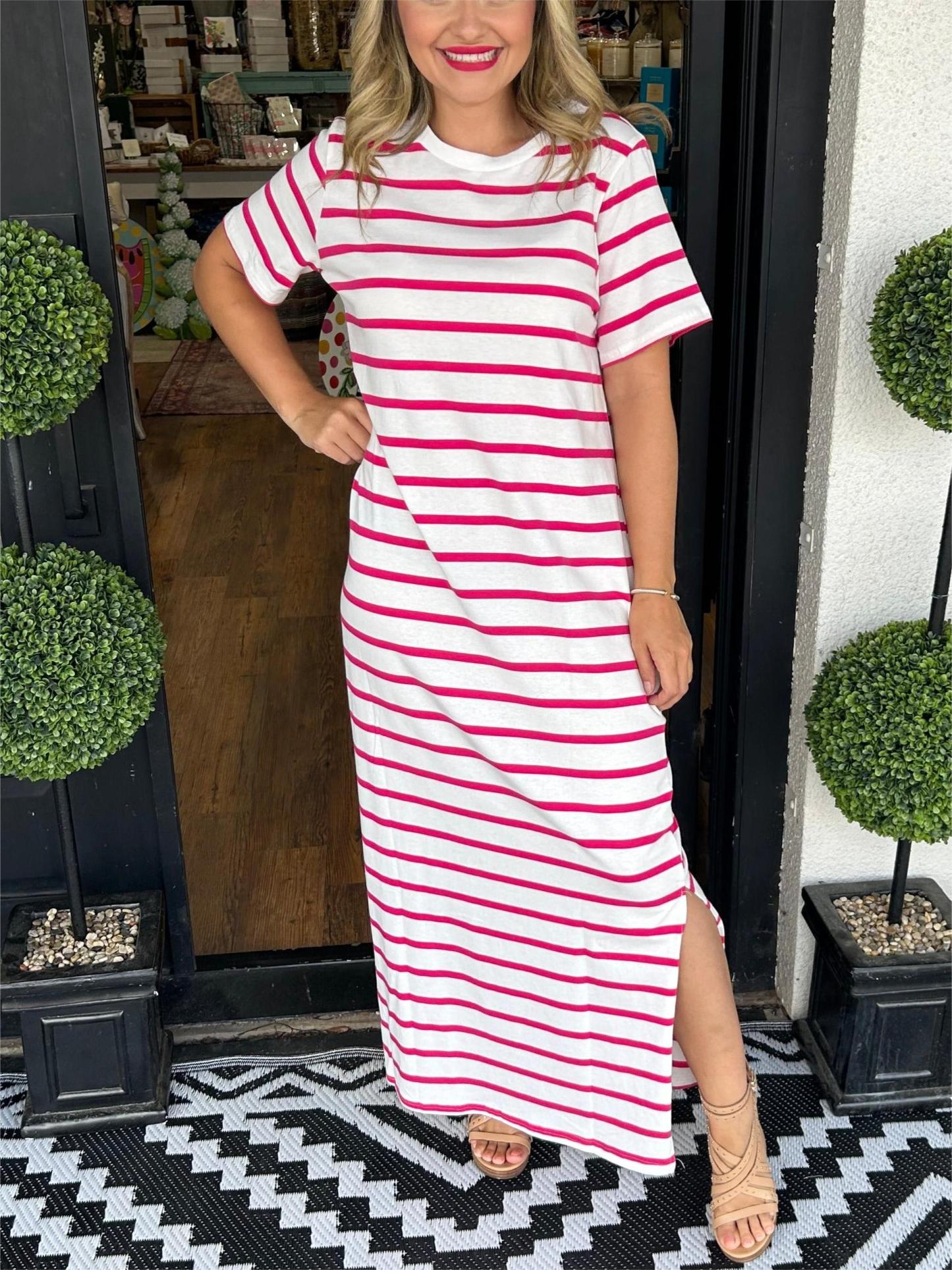 Women's Striped T-Shirt Dress