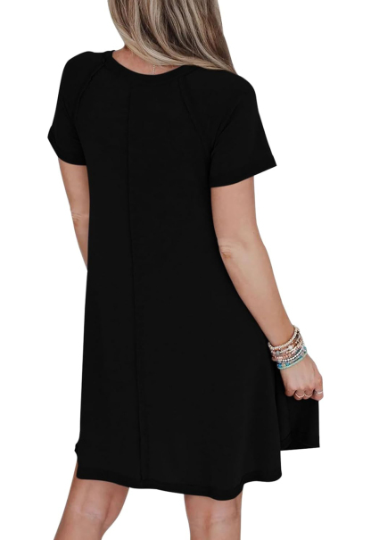 Women's Short Sleeve Swing Dress With Pockets（Buy 2 Free Shipping）