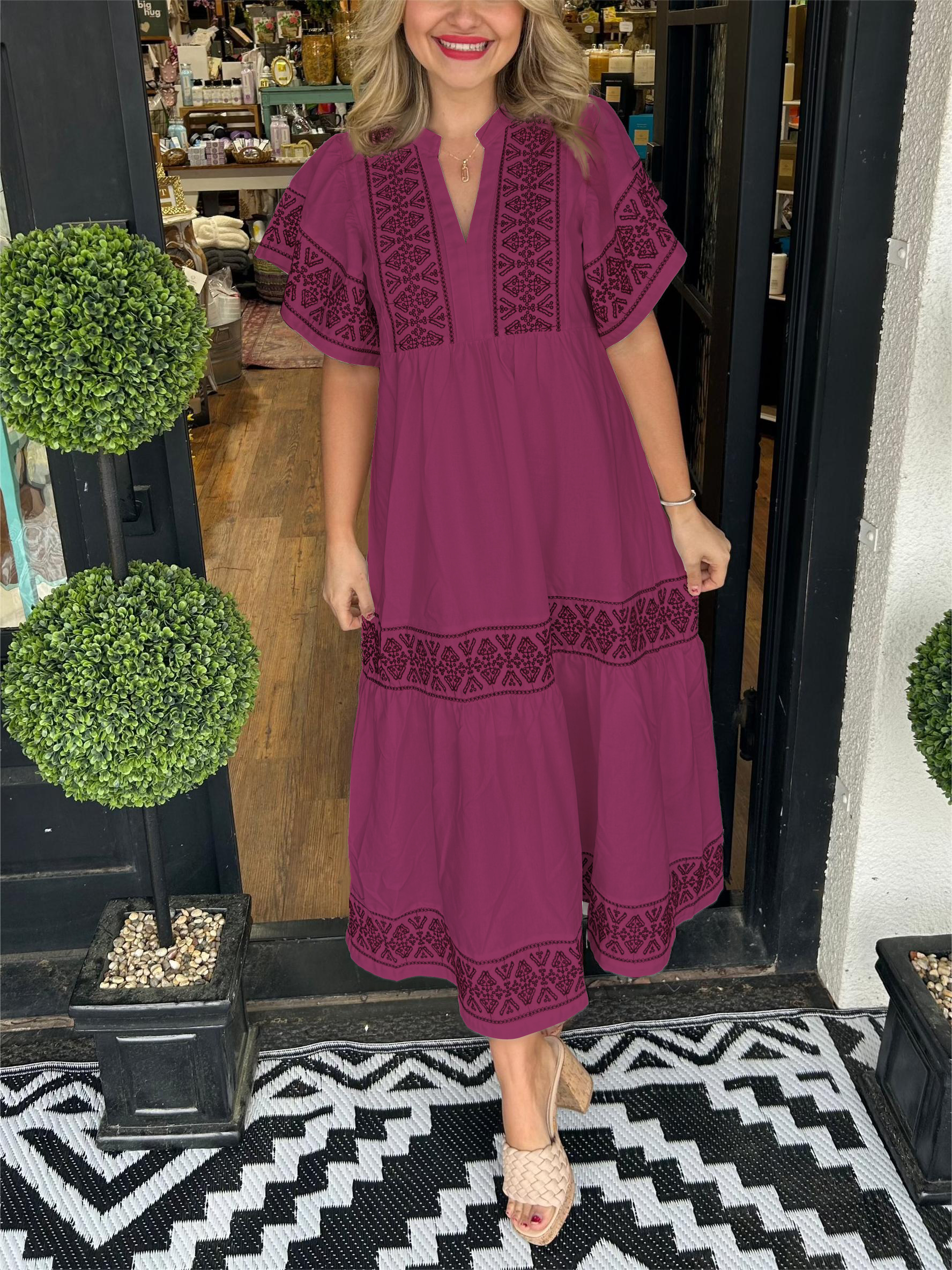 Women's Blend Embroidered Dress (Buy 2 Free Shipping)