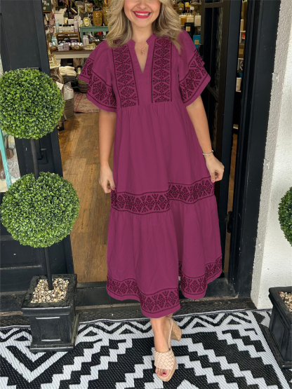 Women's Blend Embroidered Dress (Buy 2 Free Shipping)