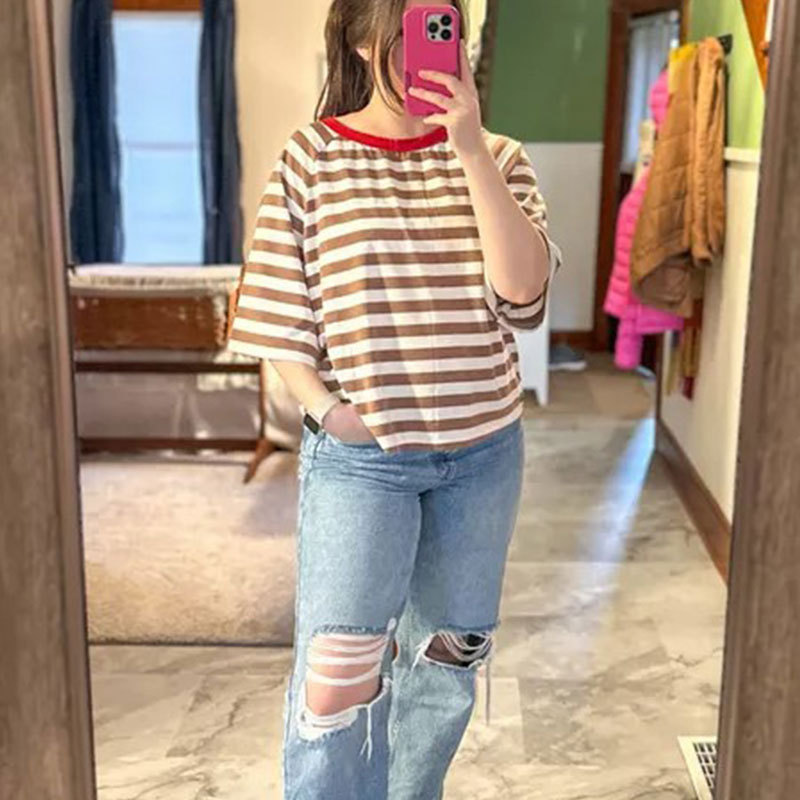 NEW💥Tops for Women Striped 2024 Fashion T Shirts(Buy 2 Free Shipping)