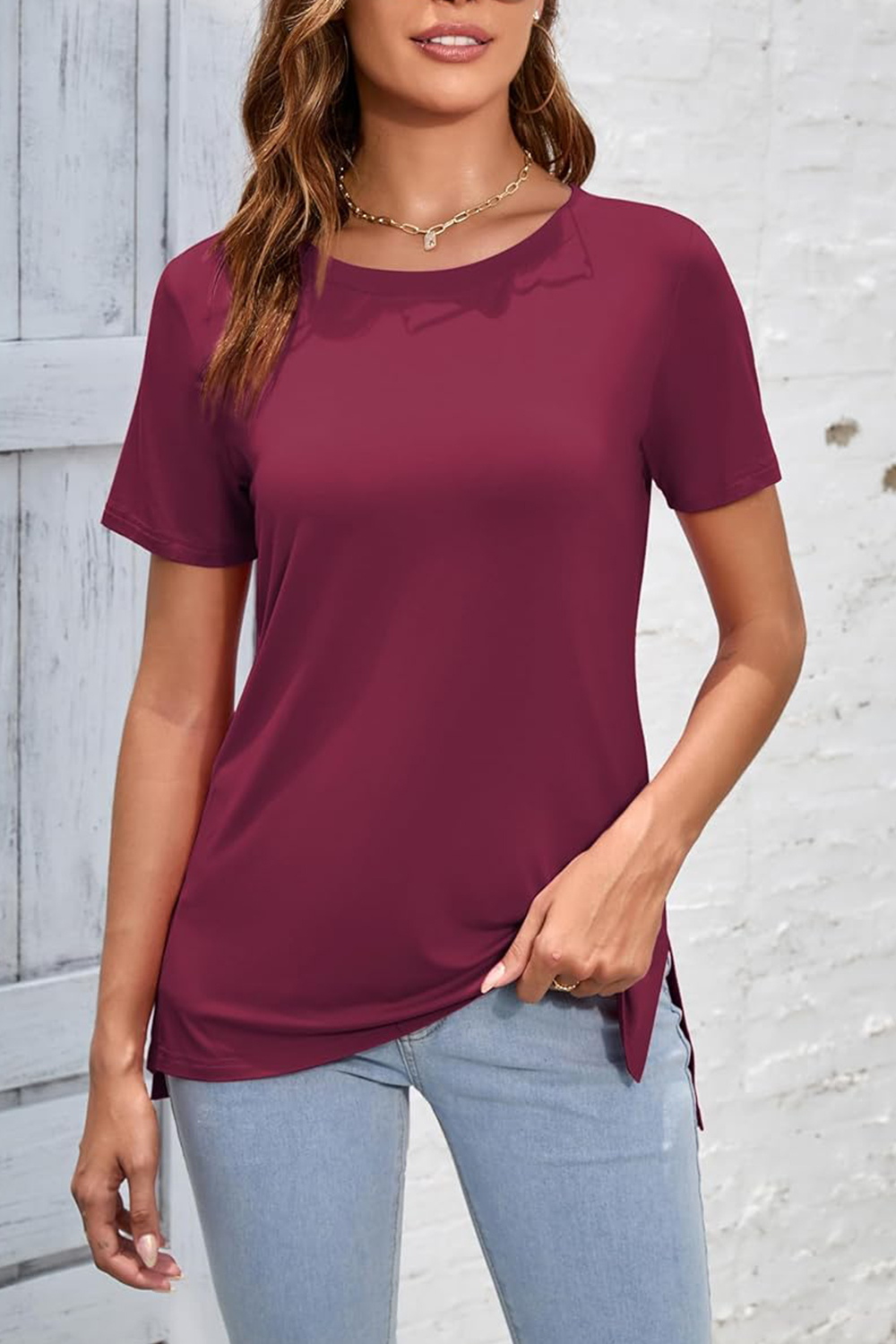 Summer Women's Casual Side Slit T-Shirt（Buy 3 Free Shipping）