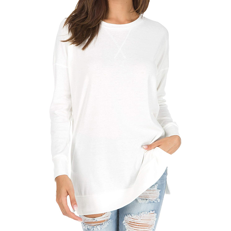Women's long sleeve side slit loose top(Buy 3 Free Shipping)