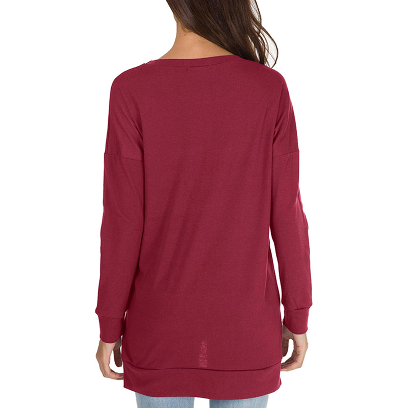 Women's long sleeve side slit loose top(Buy 3 Free Shipping)