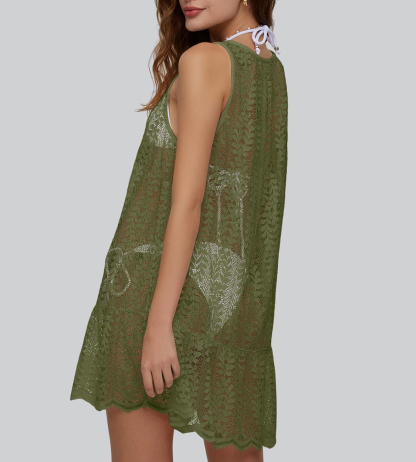 Women's Crochet Cutout V-Neck Swimsuit Cover-Up(Buy 2 Free Shipping)