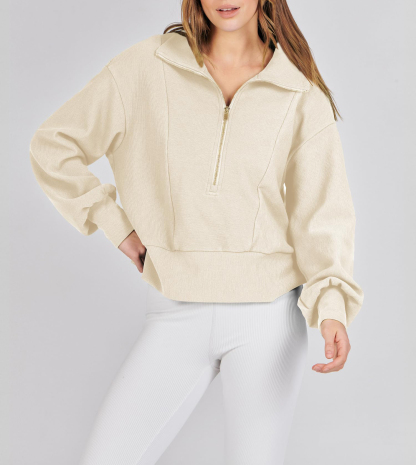 Women's Half Zip Cropped Sweatshirt(Buy 2 Free Shipping)